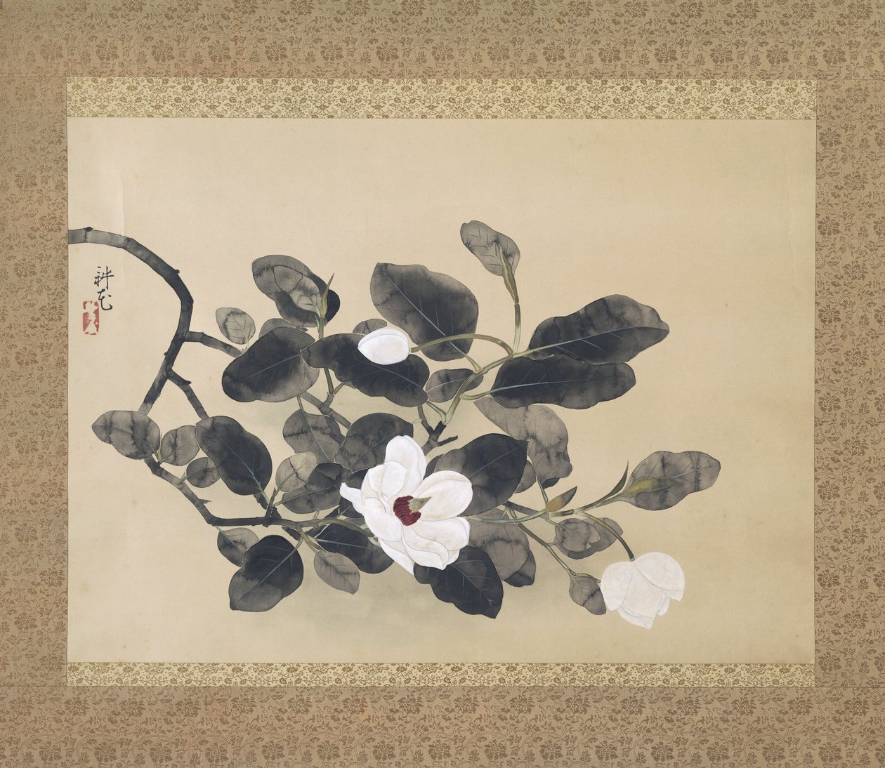 Větev magnólie, závěsný svitek, 1933 od Yamamura Koka