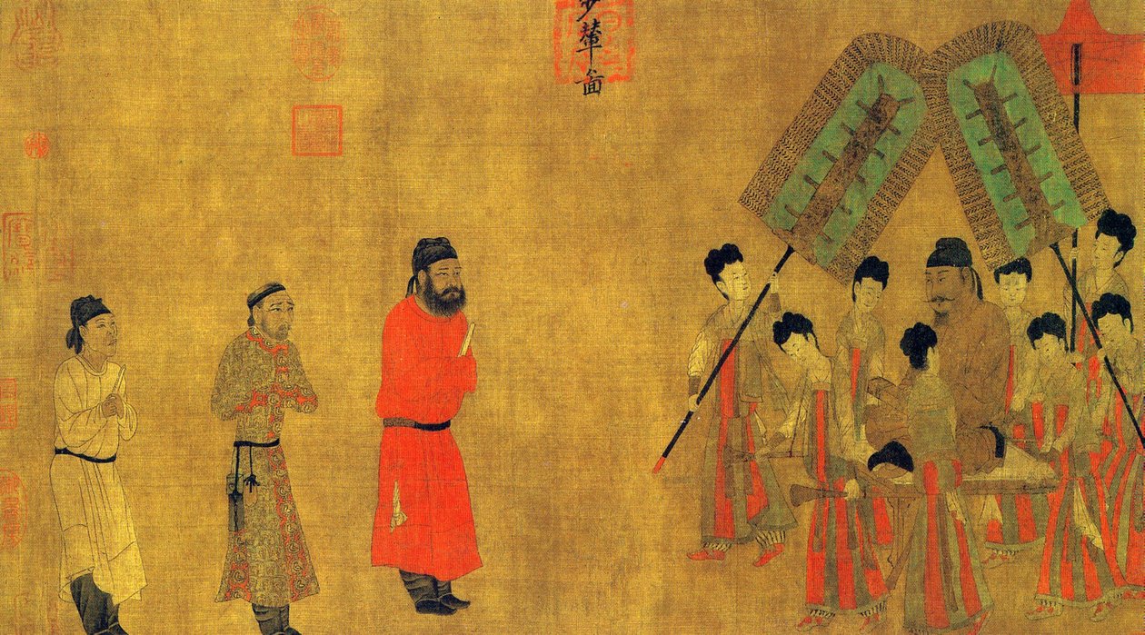 Císař Taizong dává audienci Ludongzanovi, velvyslanci Tibetu od Yan Liben