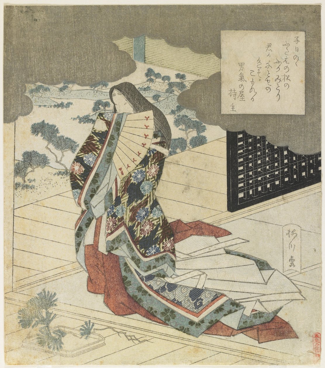 (Dáma s vějířem), c. 1824 od Yanagawa Shigenobu