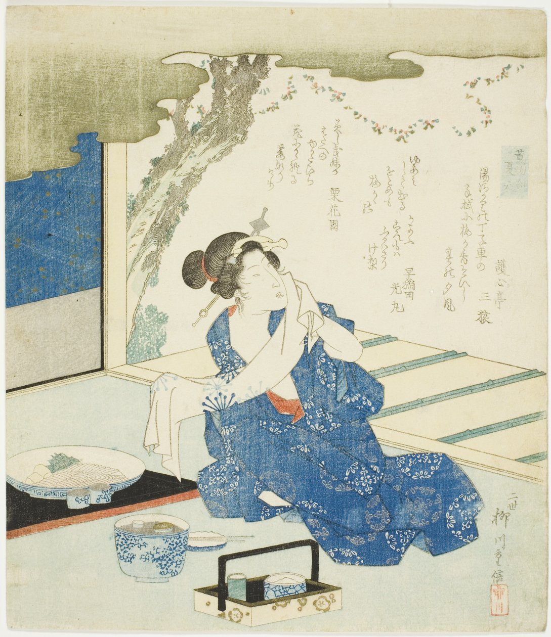 Summer Robes (Natsugoromo), ze série "A Comparison of Incense (Takimono awase)" od Yanagawa Shigenobu II