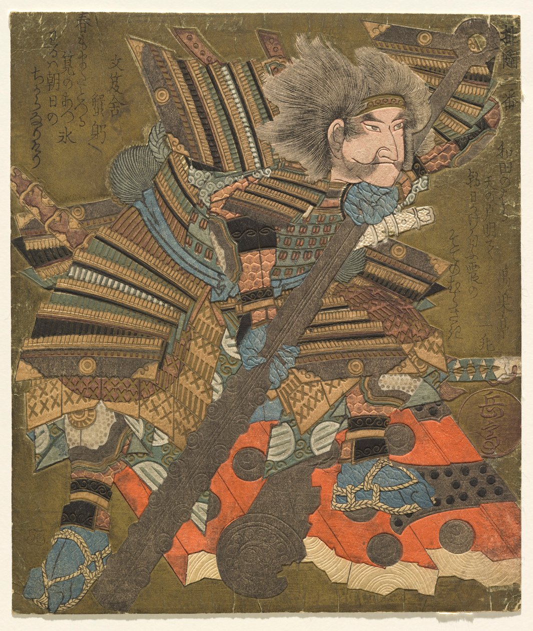Asahina Storming the Gate (Asahina mon Yaburi), ze série Three Stormings (Hitatsu Samba) od Yashima Gakutei