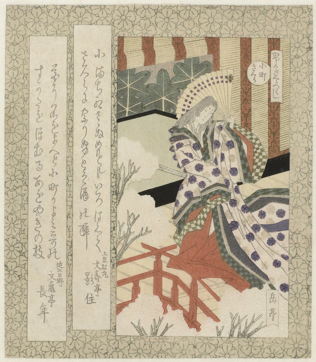 Třešňový květ Komachi Komachisakura (název na objektu) Série třešňových květů pro Katsushika Poetry Society (název série) Katsushika sakuratsukushi (název série na objektu) od Yashima Gakutei