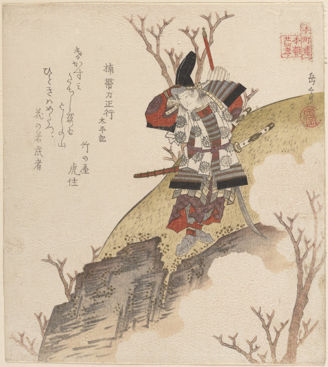 Kusonoki Tatewaki Masatsura (válečník z knihy Taiheiki) od Yashima Gakutei