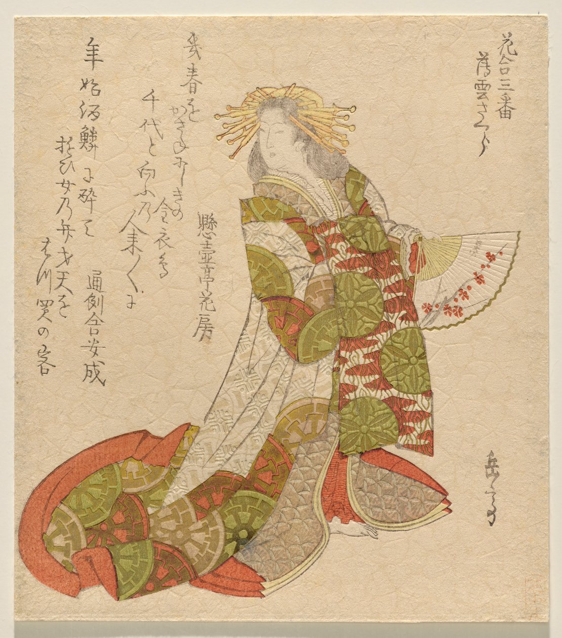 The Light Cloud Cherry (Usugumo Zakura), ze série Flower Matching, č. 3 (Hana awase sanban) od Yashima Gakutei