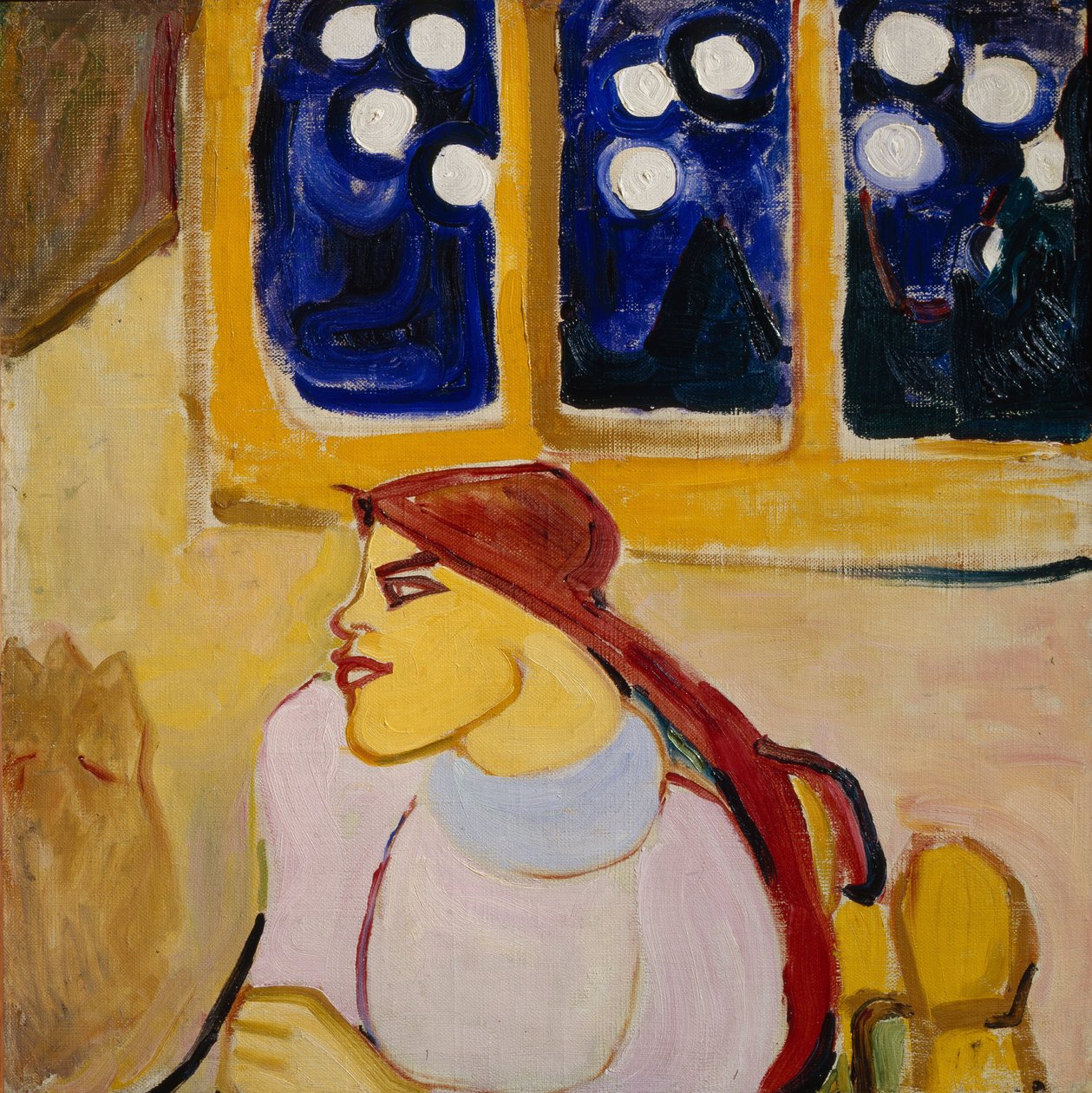 Žena v šátku Skandinávská princezna, 1910 od Yelena Genrichovna Guro