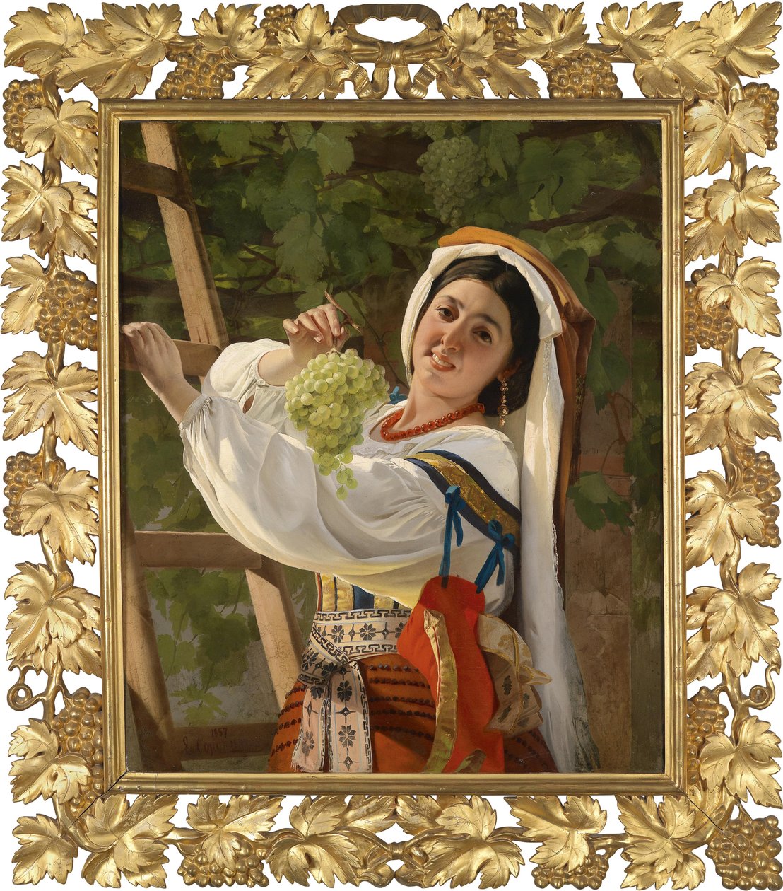Smějící se dívka v jihoitalských šatech, 1857 od Yevgraf Semyonovich Sorokin