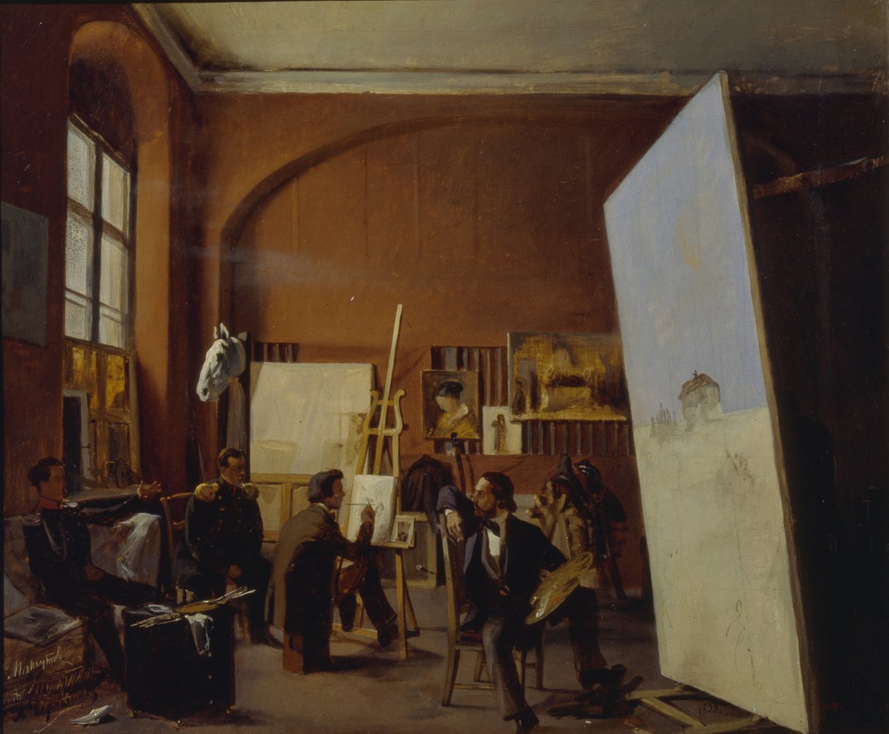 Ateliér malíře hraběte Vasilije Maksutova, 1858 od Yevgraf Semyonovich Sorokin