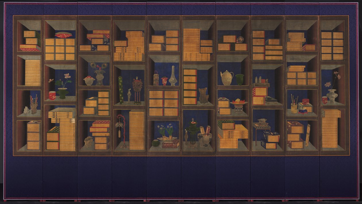 Books and Scholars’ Accouterments, pozdní 1800. od Yi Taek gyun