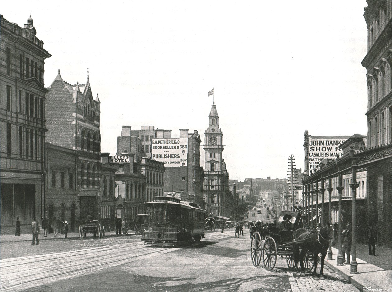Bourke Street při pohledu na východ, Melbourne, Austrálie, 1895. od York and Son