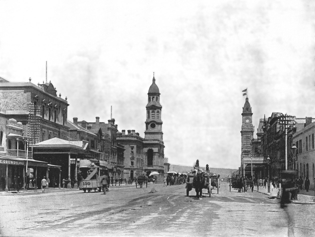 King William Street při pohledu na jih, Adelaide, Austrálie, 1895. od York and Son