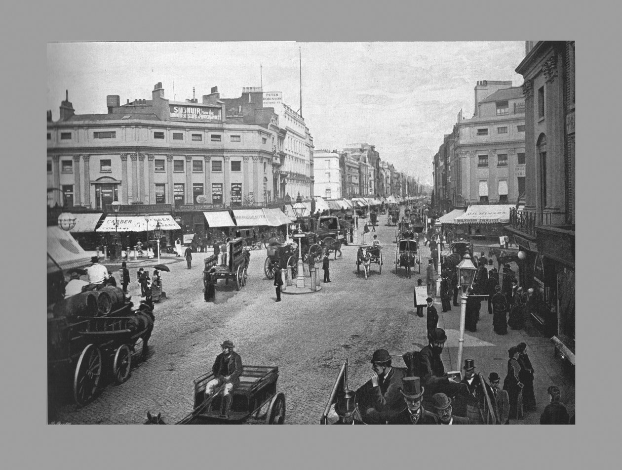 Regent Circus a Oxford Street, pohled na východ, c1900 od York and Son