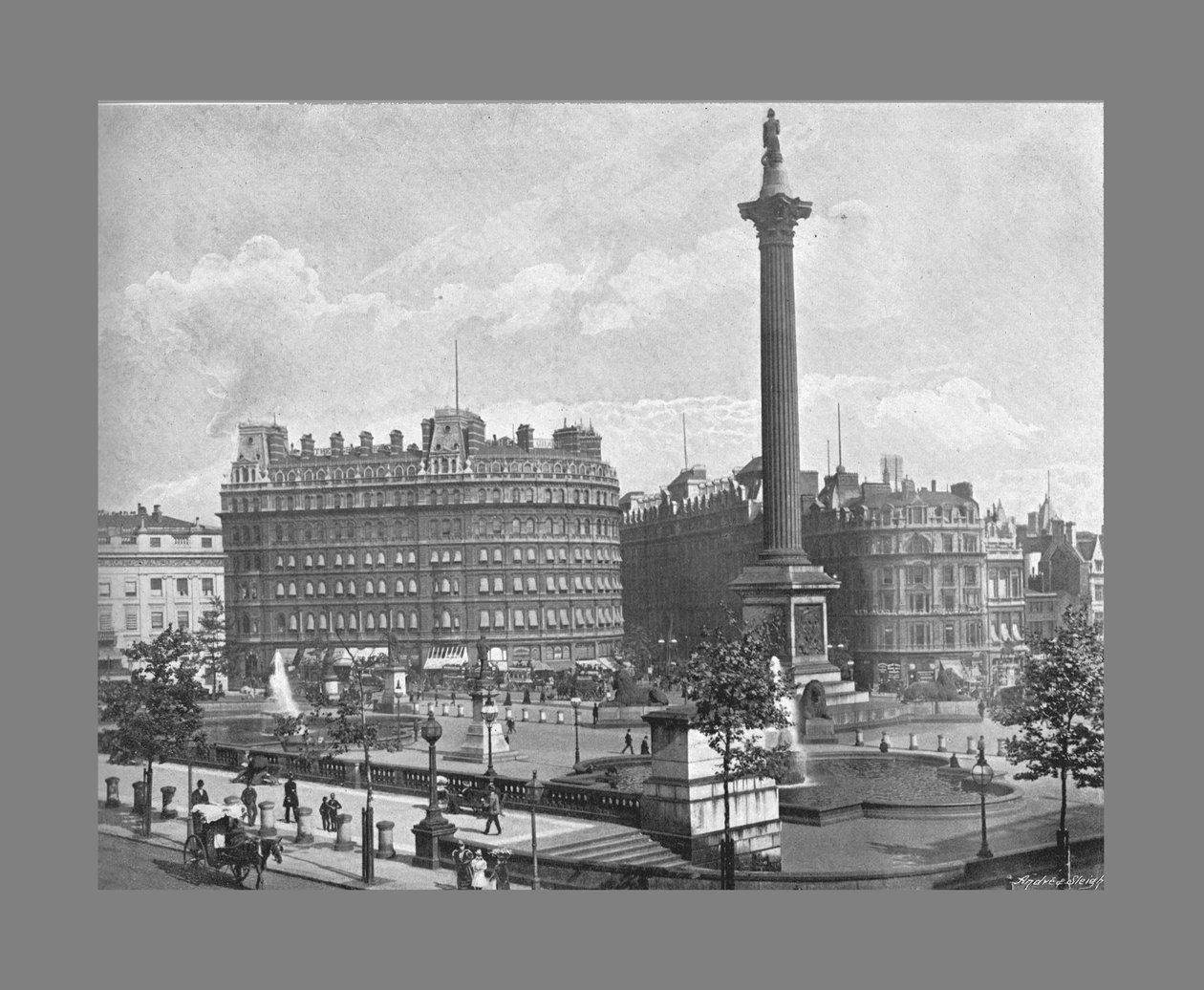 Trafalgarské náměstí, Londýn, 1900 od York and Son