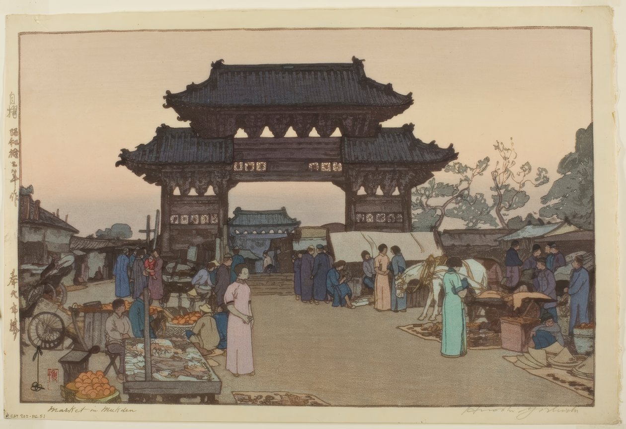 Trh v Mukdenu od Yoshida Hiroshi