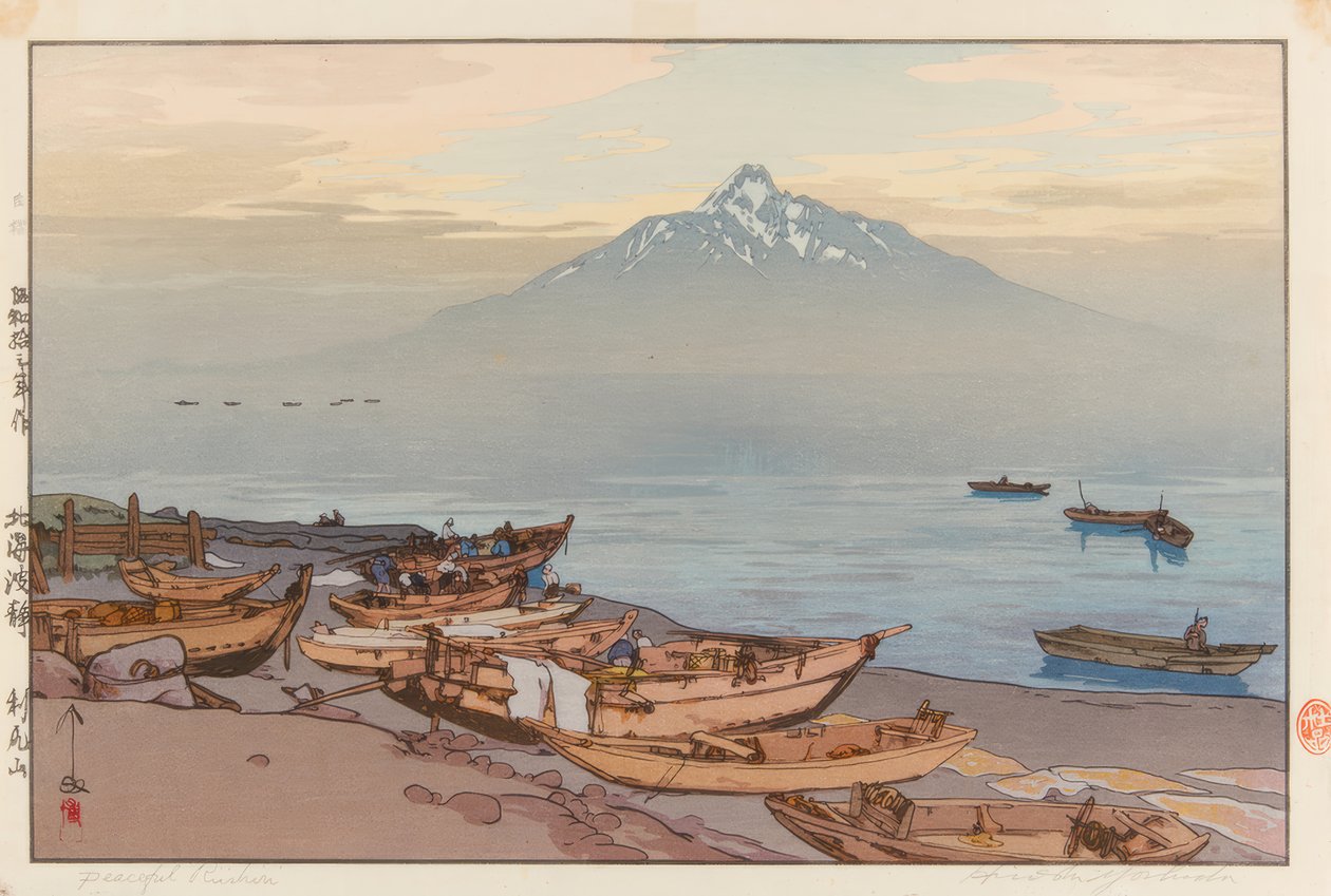 Klidné vody Severního moře: Mount Rishiri od Yoshida Hiroshi