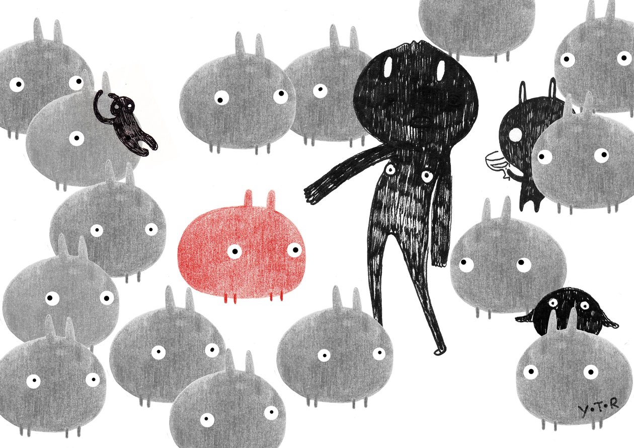 Přátelská návštěva Bunnyland, 2014, (mix media) od Yoyo Zhao