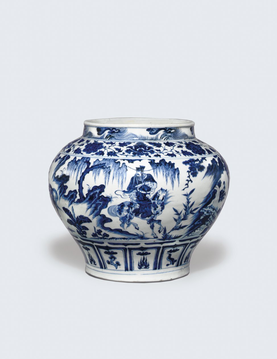 Výjimečně vzácná a důležitá modrobílá sklenice, Guan od Yuan Dynasty Chinese School