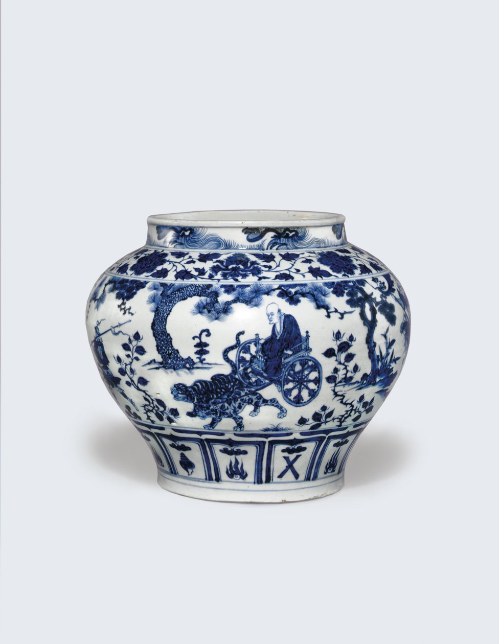 Výjimečně vzácná a důležitá modrobílá sklenice, Guan od Yuan Dynasty Chinese School