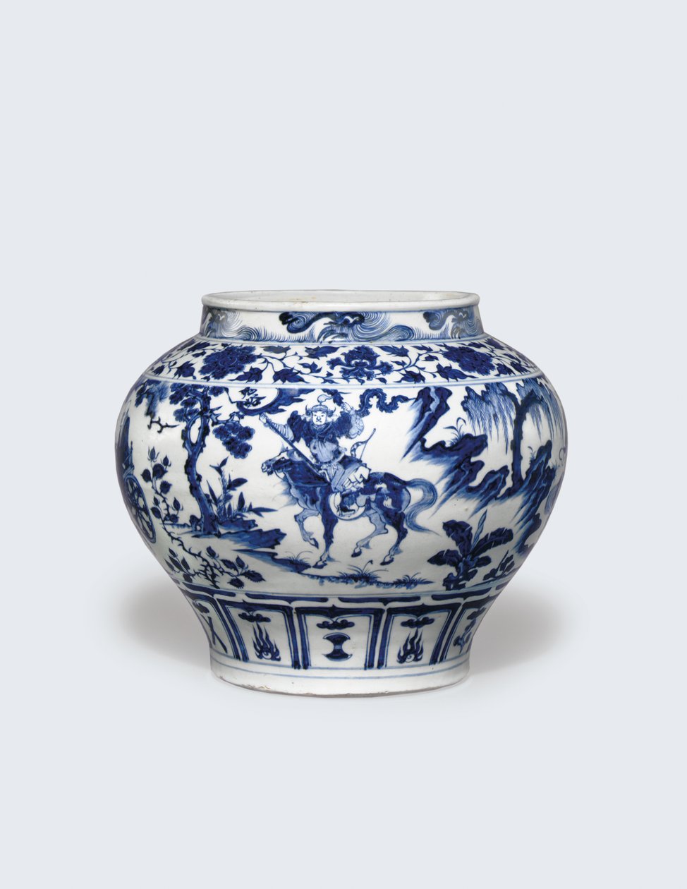 Výjimečně vzácná a důležitá modrobílá sklenice, Guan od Yuan Dynasty Chinese School