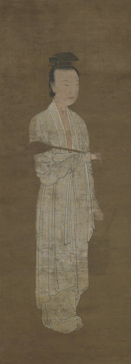 Portrét ženy v bílém: Lu Meiniang od Yuan Dynasty Chinese School