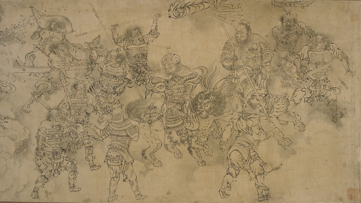Družina ministra vodního hospodářství, konec 13.-začátek 14. století (inkoust na papíře) od Yuan Dynasty Chinese School