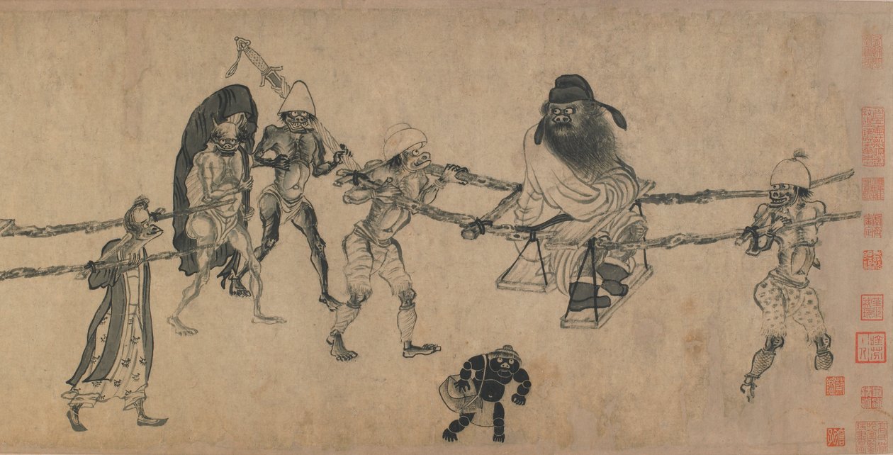 Zhong Kui Traveling (inkoust na papíře) od Yuan Dynasty Chinese School