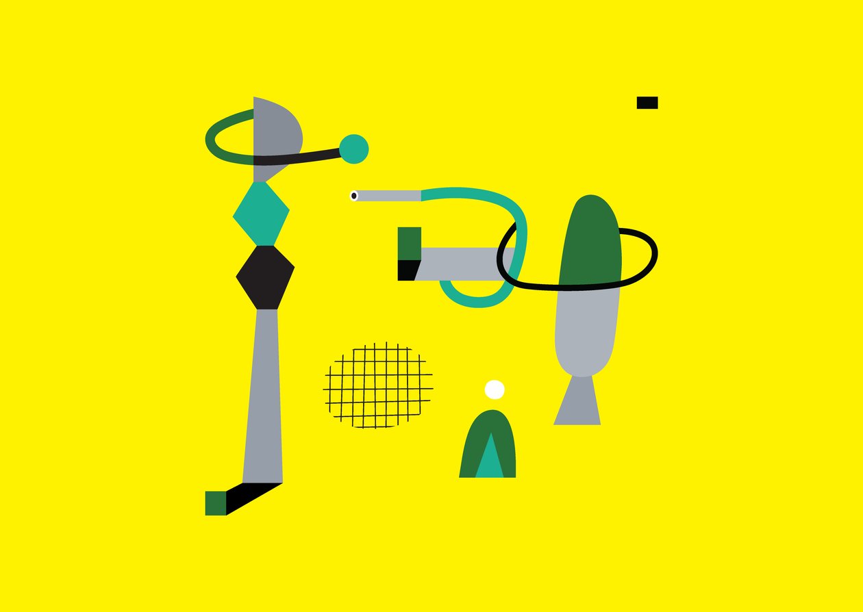 Abstraktní geometrická kompozice, 2017 (vektorová ilustrace) od Yulia Drobova