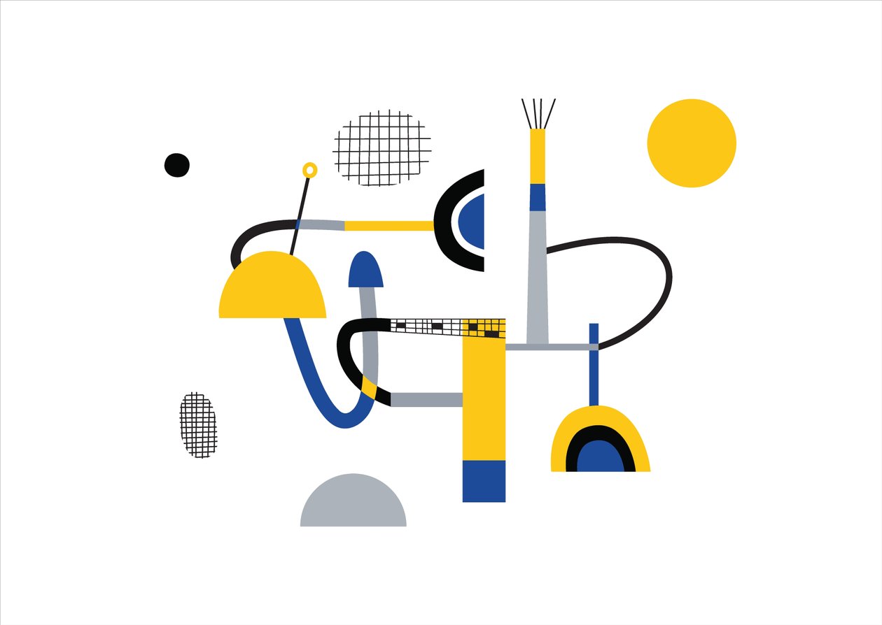 Abstraktní geometrická kompozice, 2017 (vektorová ilustrace) od Yulia Drobova