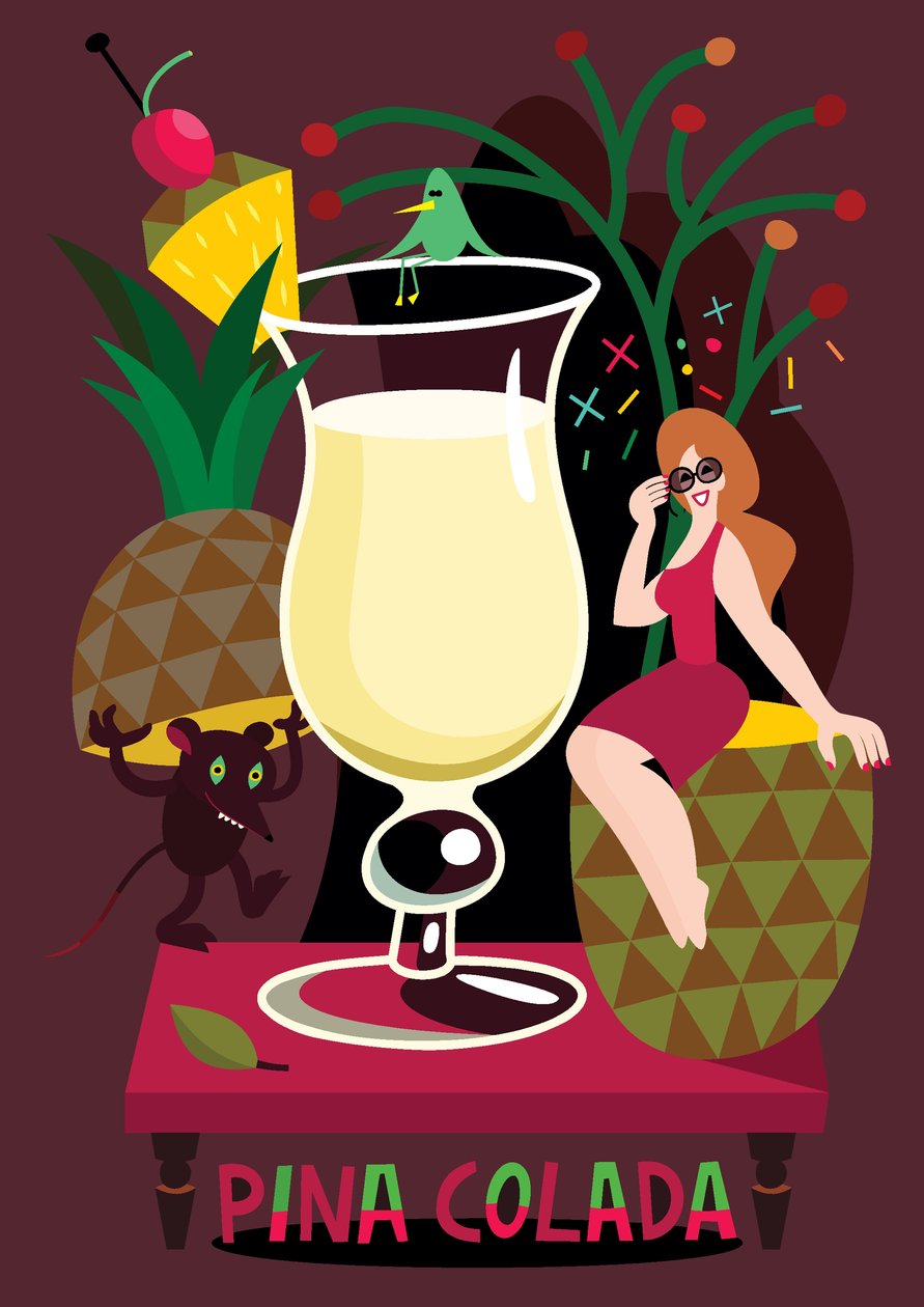 Pina Colada, 2017 (vektorová ilustrace) od Yulia Drobova