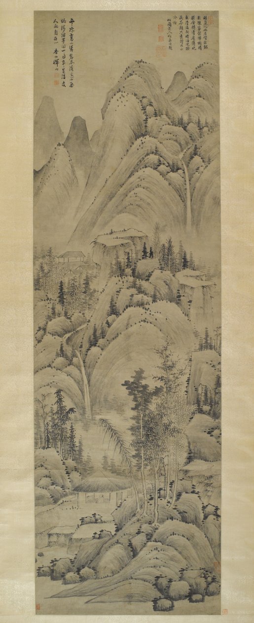 Krajina, závěsný svitek, dynastie Ming (1368-1644) (inkoust na papíře) od Yun Hsiang Yun Hsiang