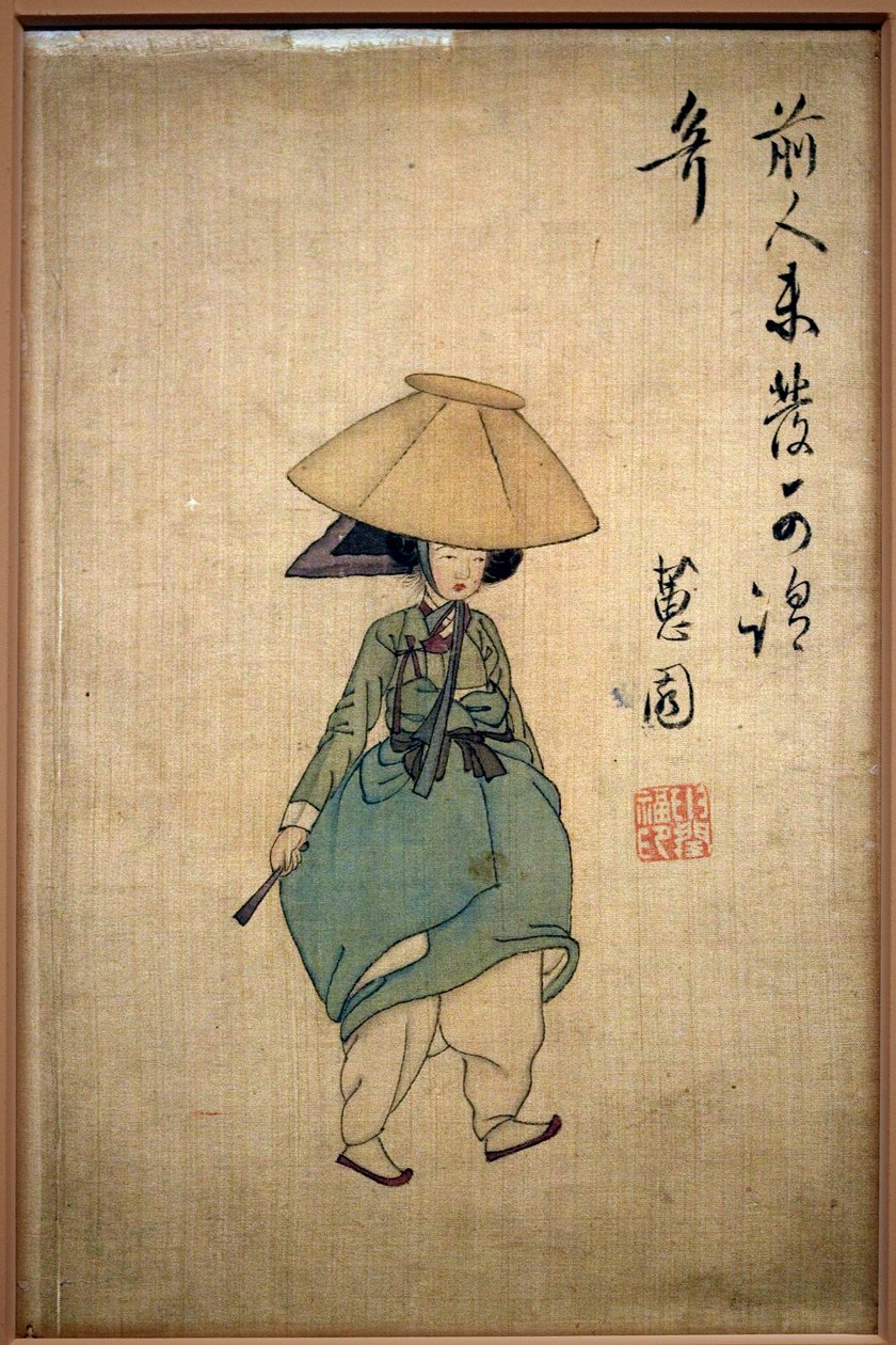 Mladá žena. Obraz Shin Yunbok (asi 1758-1813), tuš na papíře od Yunbok Shin