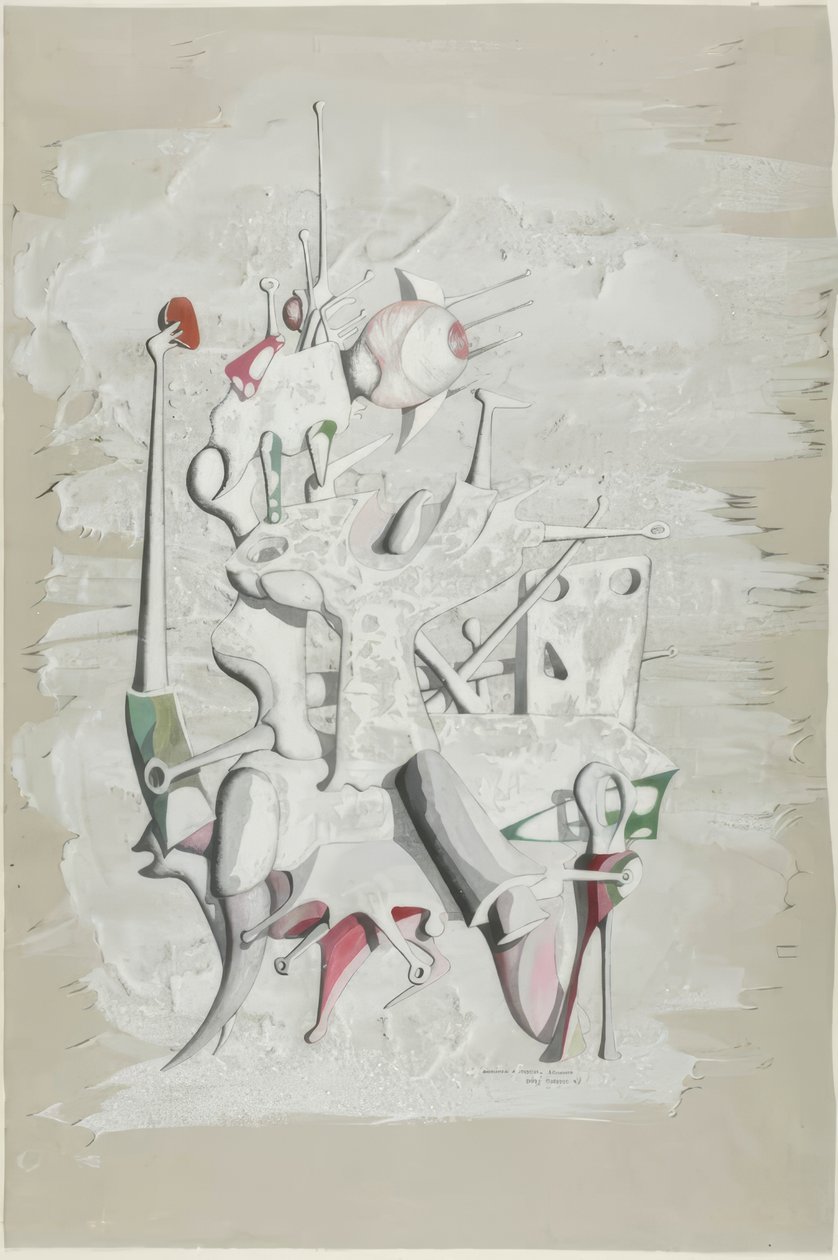 Pocta Marcelu Duchampovi (přední strana); Konstrukce (zadní strana) od Yves Tanguy