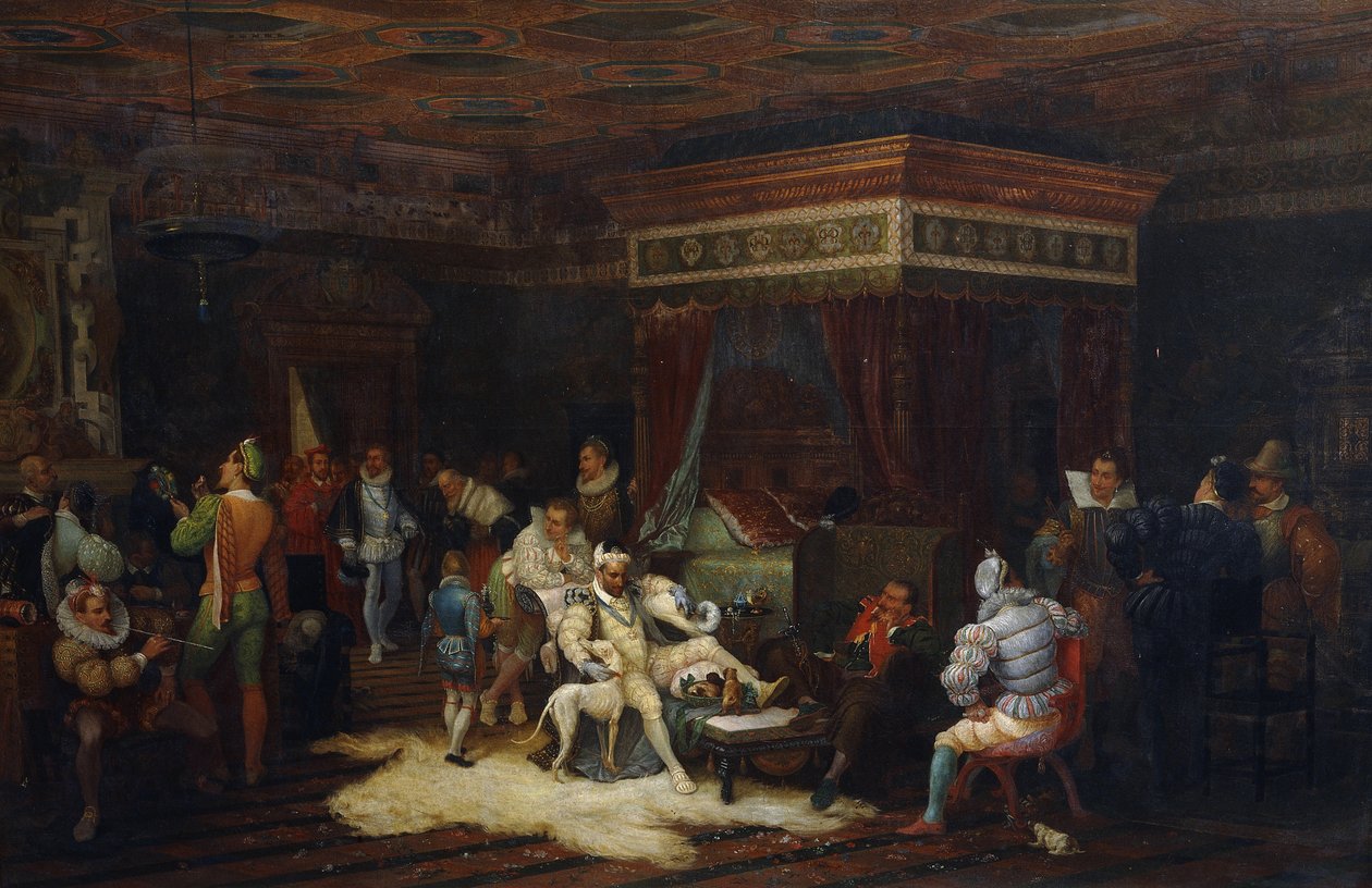 Příjezd vévody de Guise do komnaty krále Jindřicha III. ve Fontainebleau, 1861 od Yves Theophile Rene Grenier de Saint