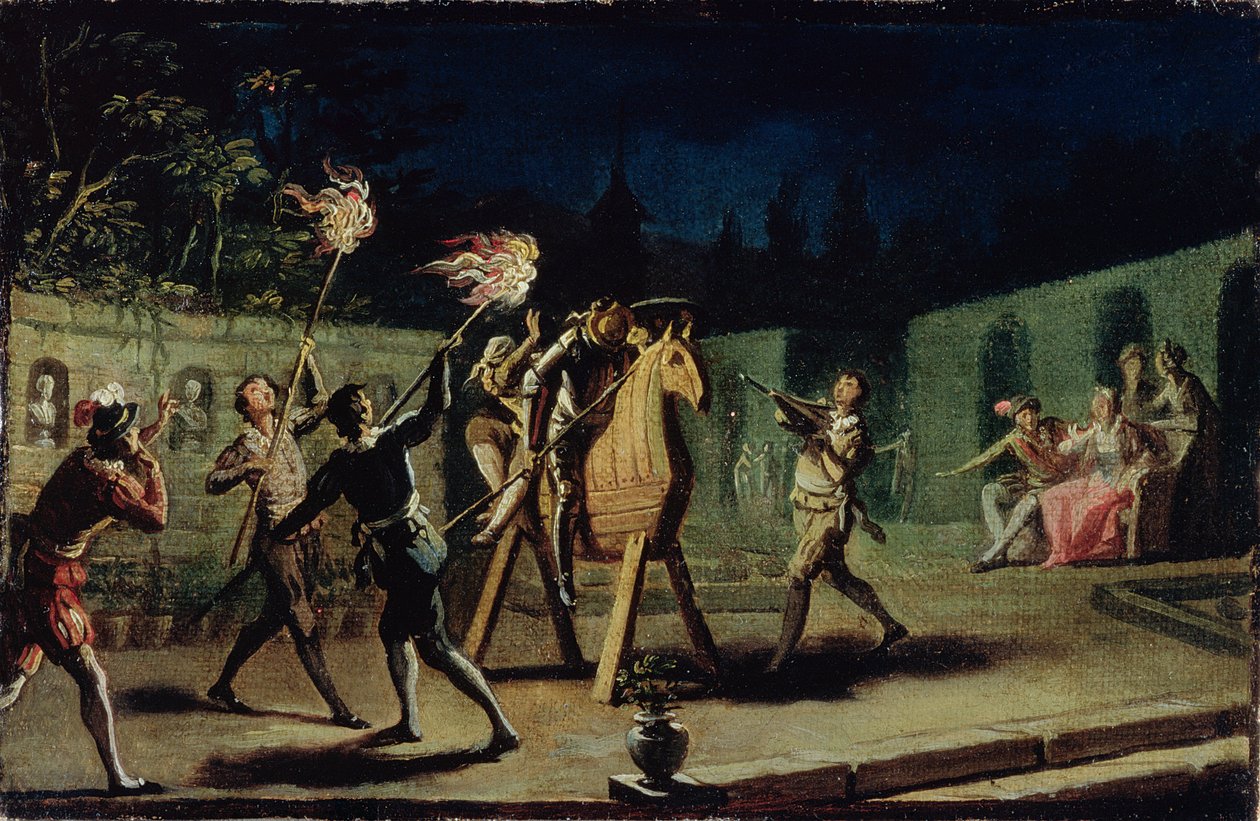 Don Quijote a Sancho Panza na koni Clavileno (pár 82435) od Zacarias Gonzalez Velazquez