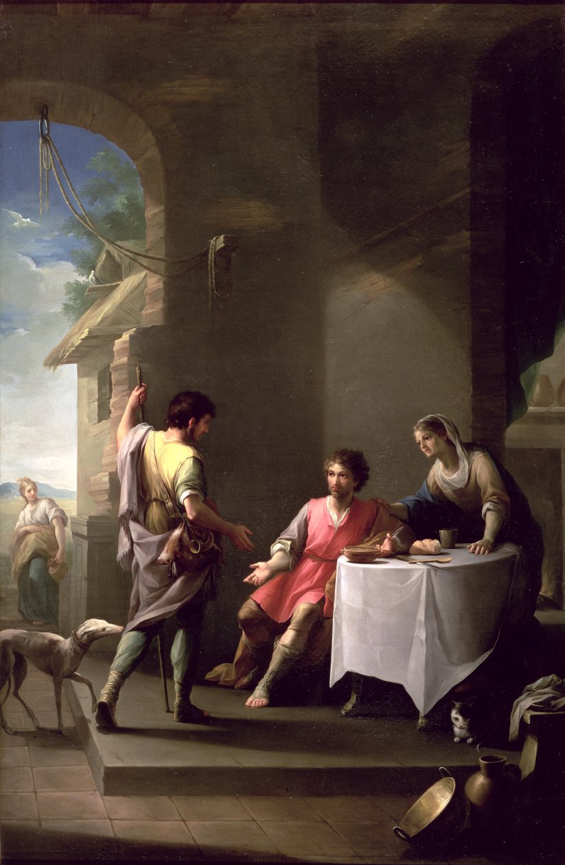Ezau prodává své prvorozenství Jákobovi, 1790-1800 od Zacarias Gonzalez Velazquez