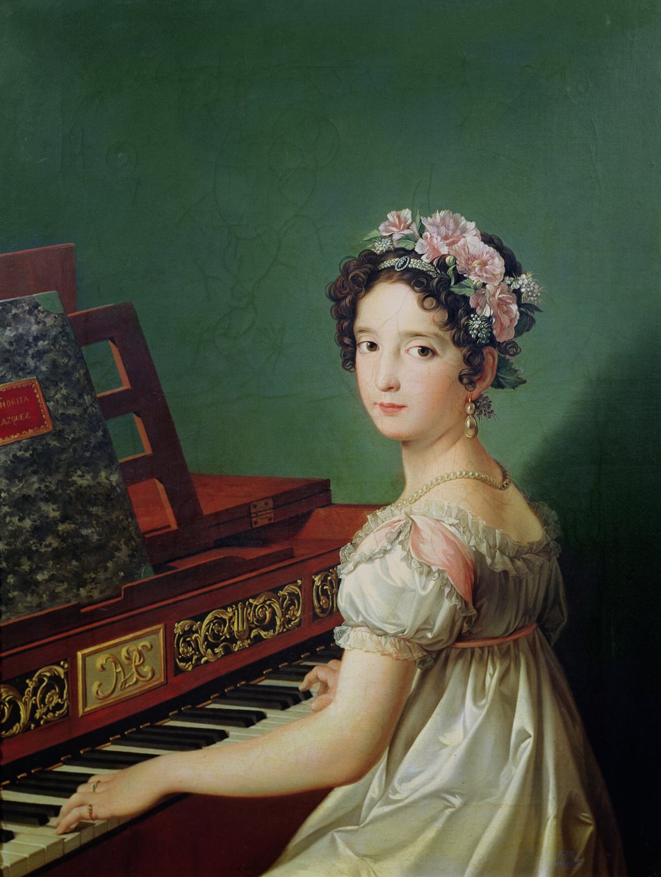 Umělcova dcera u klavichordu od Zacarias Gonzalez Velazquez