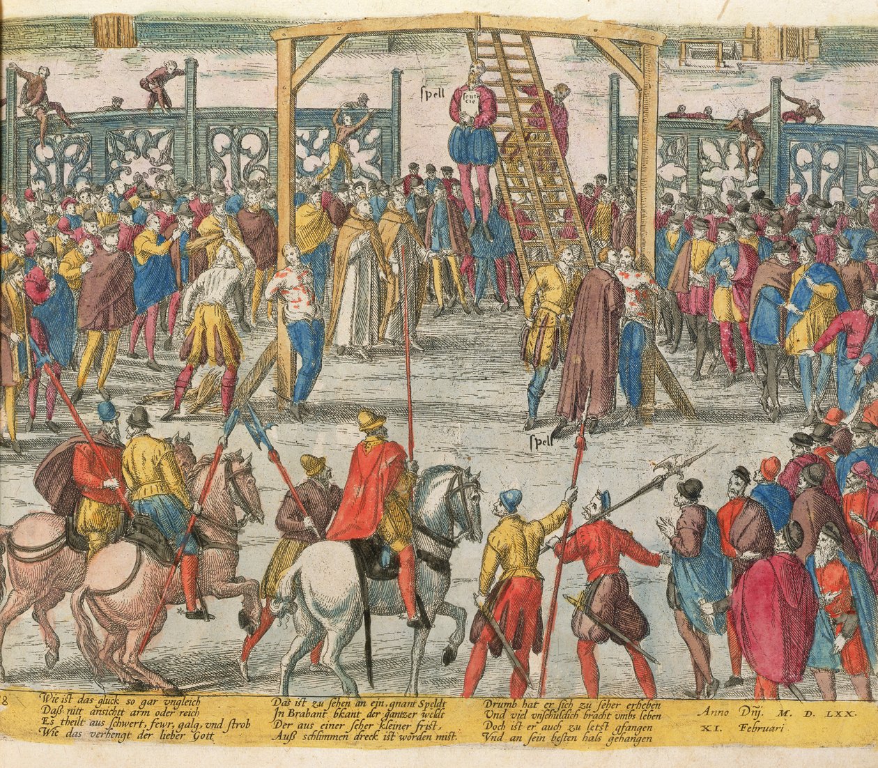 The Execution of Spell of Brabant, který přivedl zpět k životu další nevinné lidi od Zacharias (school of) Dolendo