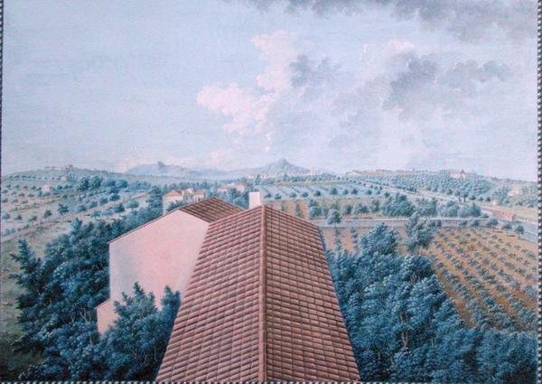 Pohled na zahradu M. Reverdita z Belvederu u Toulonu (kvaš na papíře) od Zacharie Felix Doument