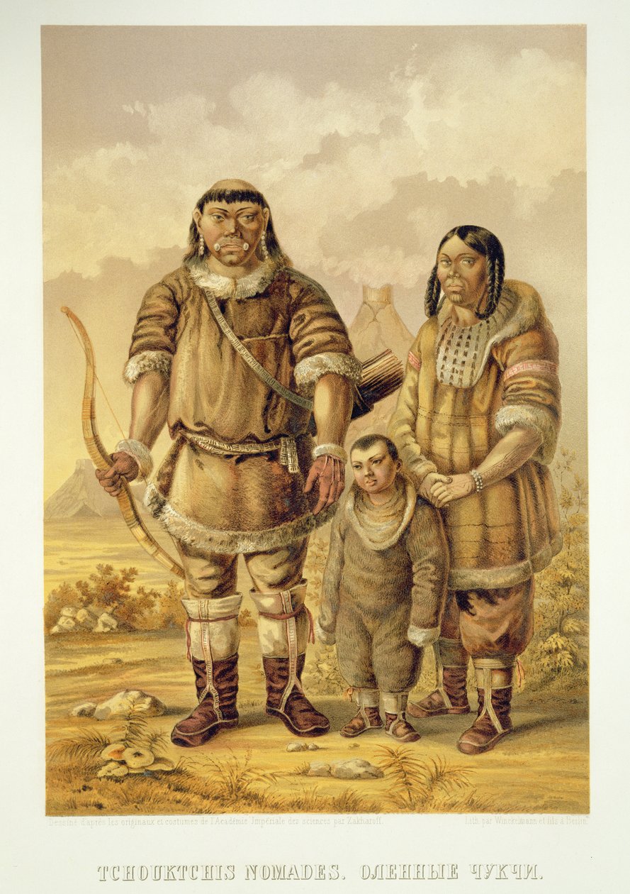 Čukotští nomádi, vyryl Winckelmann and Sons od Zakharov