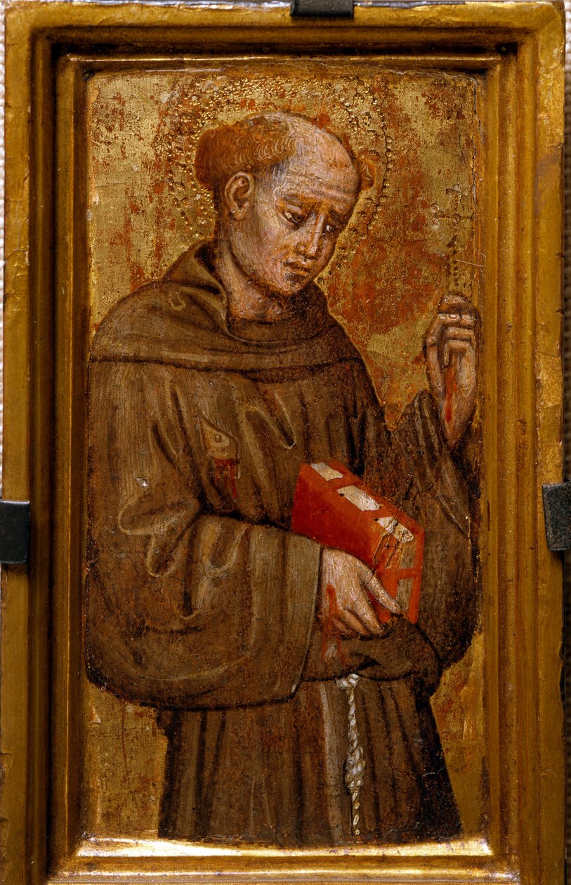 Svatý František z Assisi (Svatý František) Obraz od Zanina di Pietro (1389-1448) 1415 Rozměr 14x7 cm Assisi, Muzeum pokladnice baziliky San Francesco. Perkins College od Zanino di Pietro