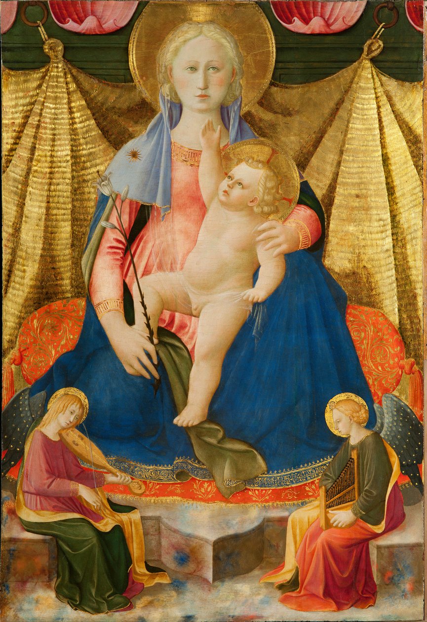 Madona pokory se dvěma hudebními anděly, c. 1450 od Zanobi Strozzi
