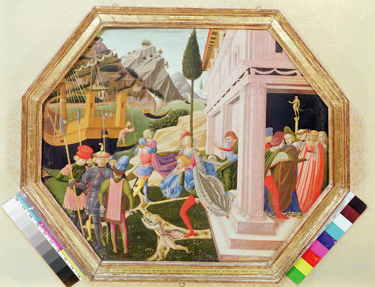 The Abduction of Helen, c.1450-5 (vaječná tempera na dřevě) od Zanobi di Benedetto Strozzi