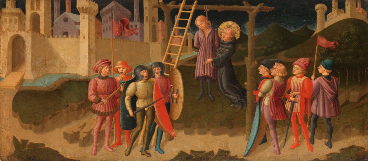 Svatý Mikuláš z Tolentina Záchrana oběšeného muže Svatý Mikuláš z Tolentina zachrání oběšeného muže od Zanobi di Jacopo Machiavelli (attributed to)