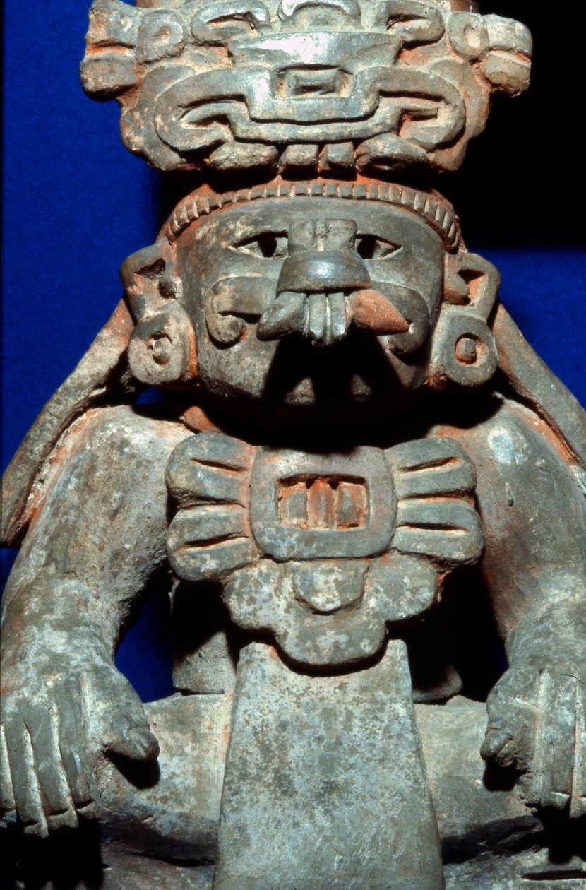 Pohřební urna, pozdní klasické období (700-1000 nl) (keramika) od Zapotec