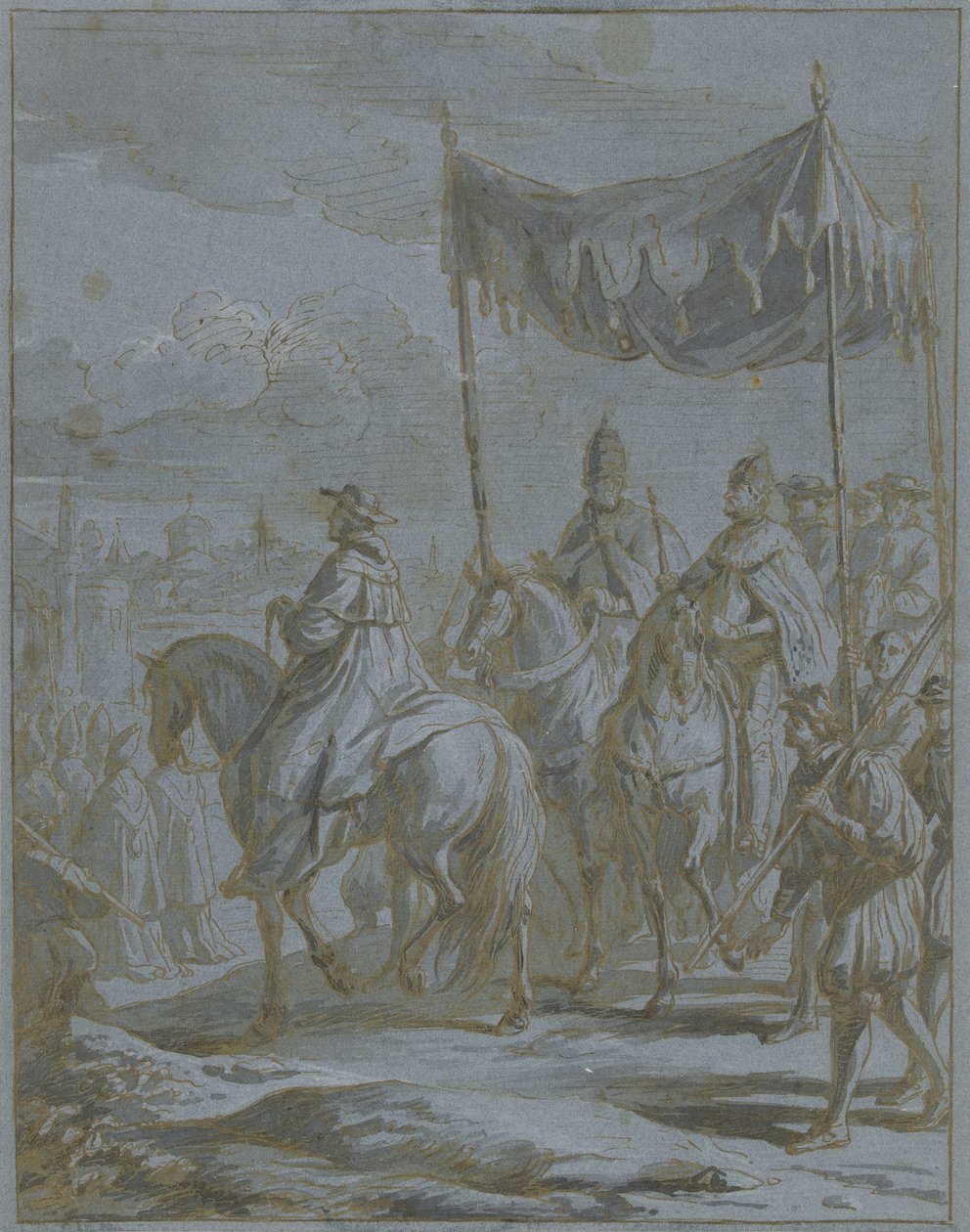 Vstup průvodu císaře a papeže do města od Zeger Jacob van Helmont
