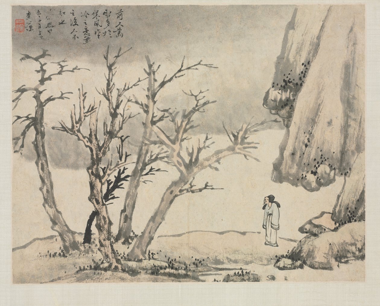 Album Krajina v různých stylech: Snowy Landscape, 1684. od Zha Shibiao