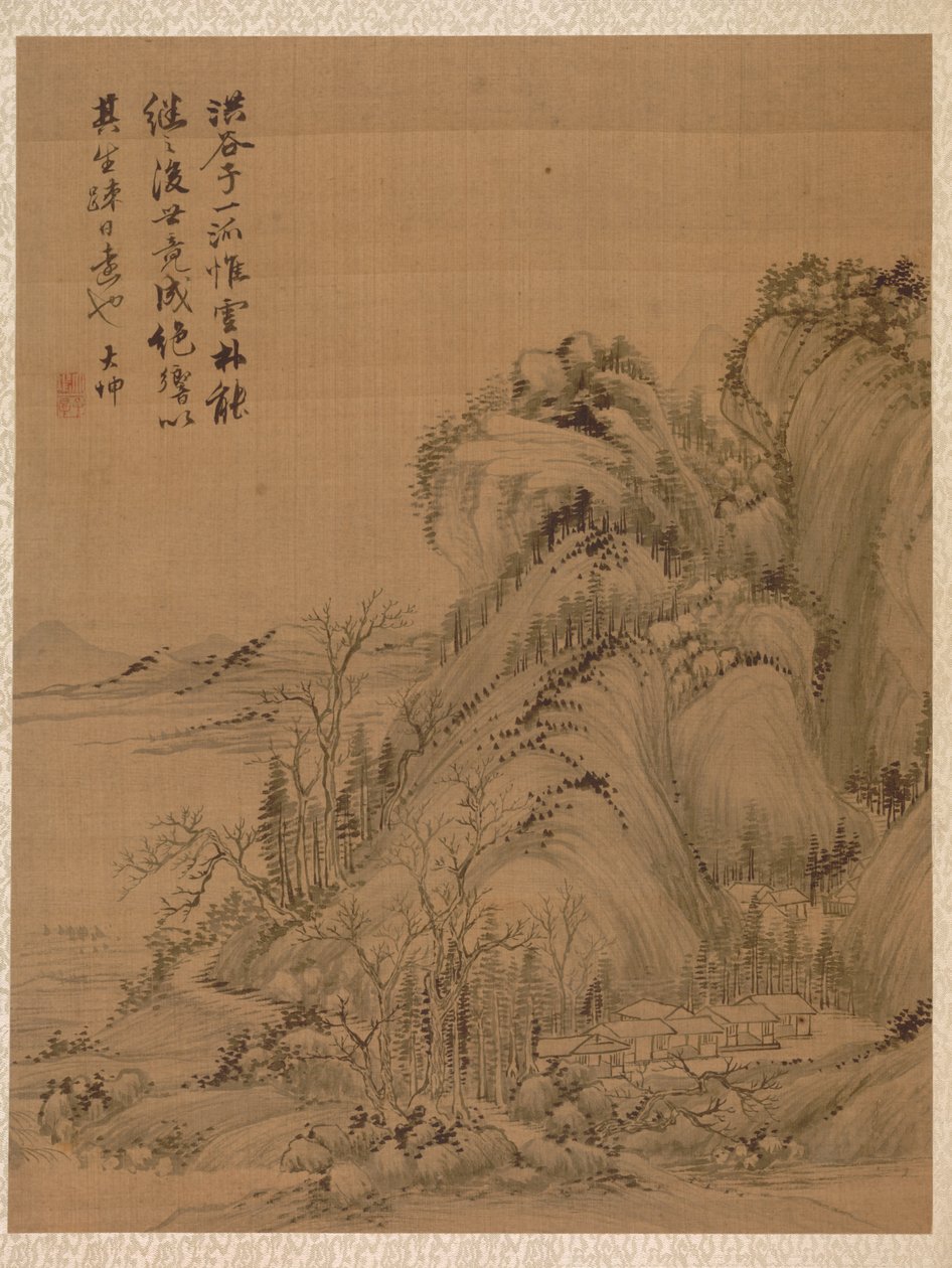 Krajina ve stylu Ching Hao, 1775. od Zhai Dakun