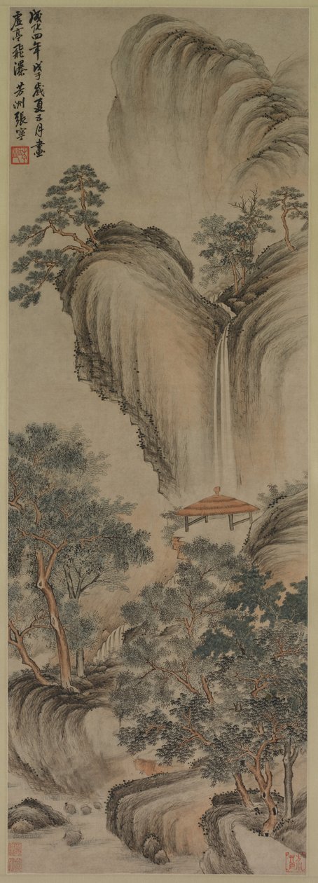 Prázdný altán a rychlý vodopád, 1468. od Zhang Ning