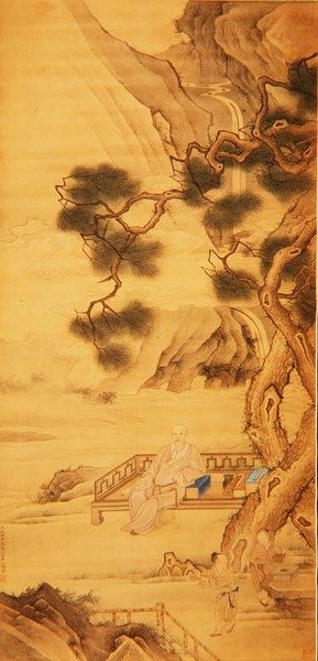 Portrét učence-úředníka Han Yan (1637-1704) 1696 (inkoust a barva na hedvábí) od Zhiding Yu