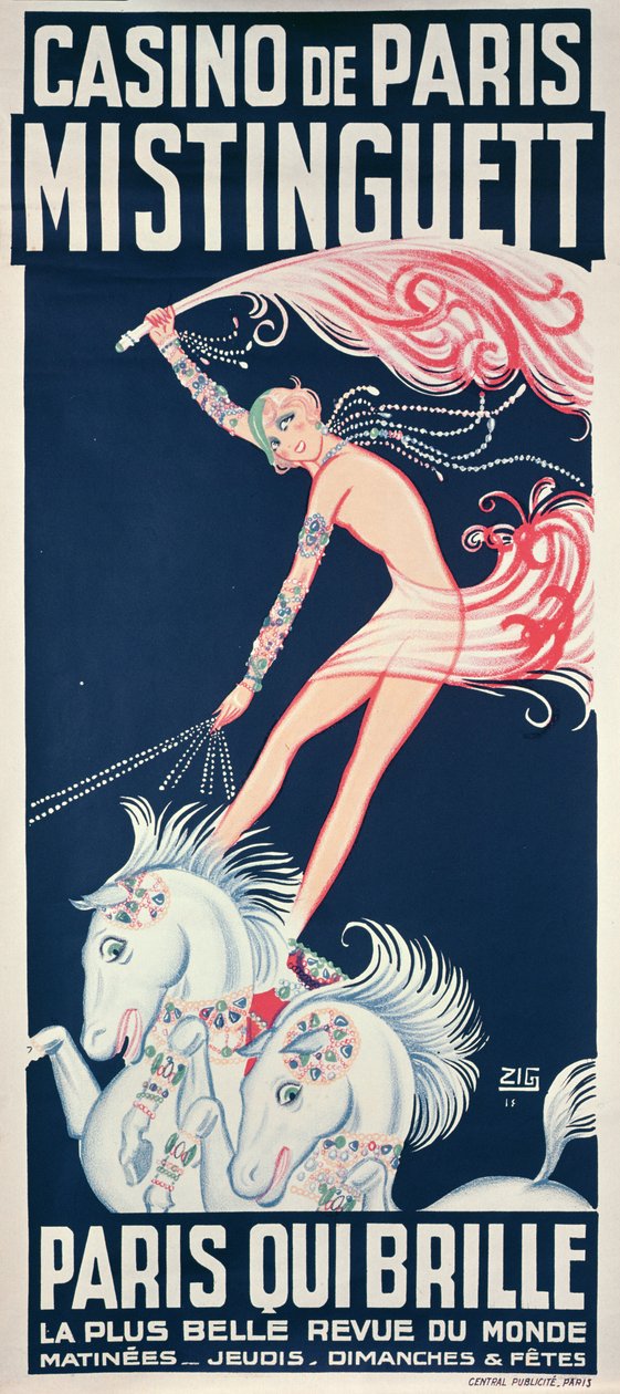 Reklamní plakát Mistinguett (1875-1956) v kasinu de Paris od Zig