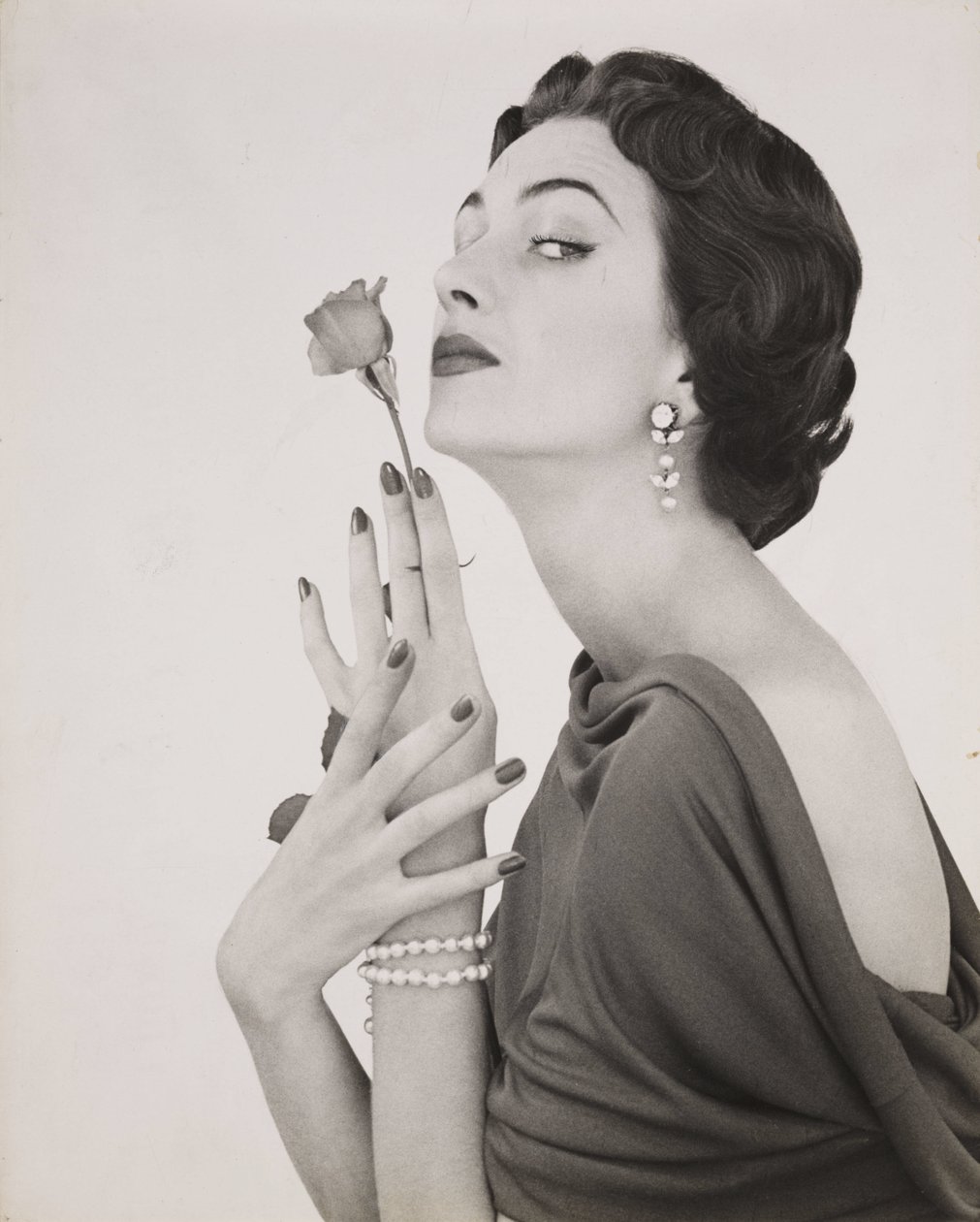 žena s růží, cca 1960 od Zoltan Glass